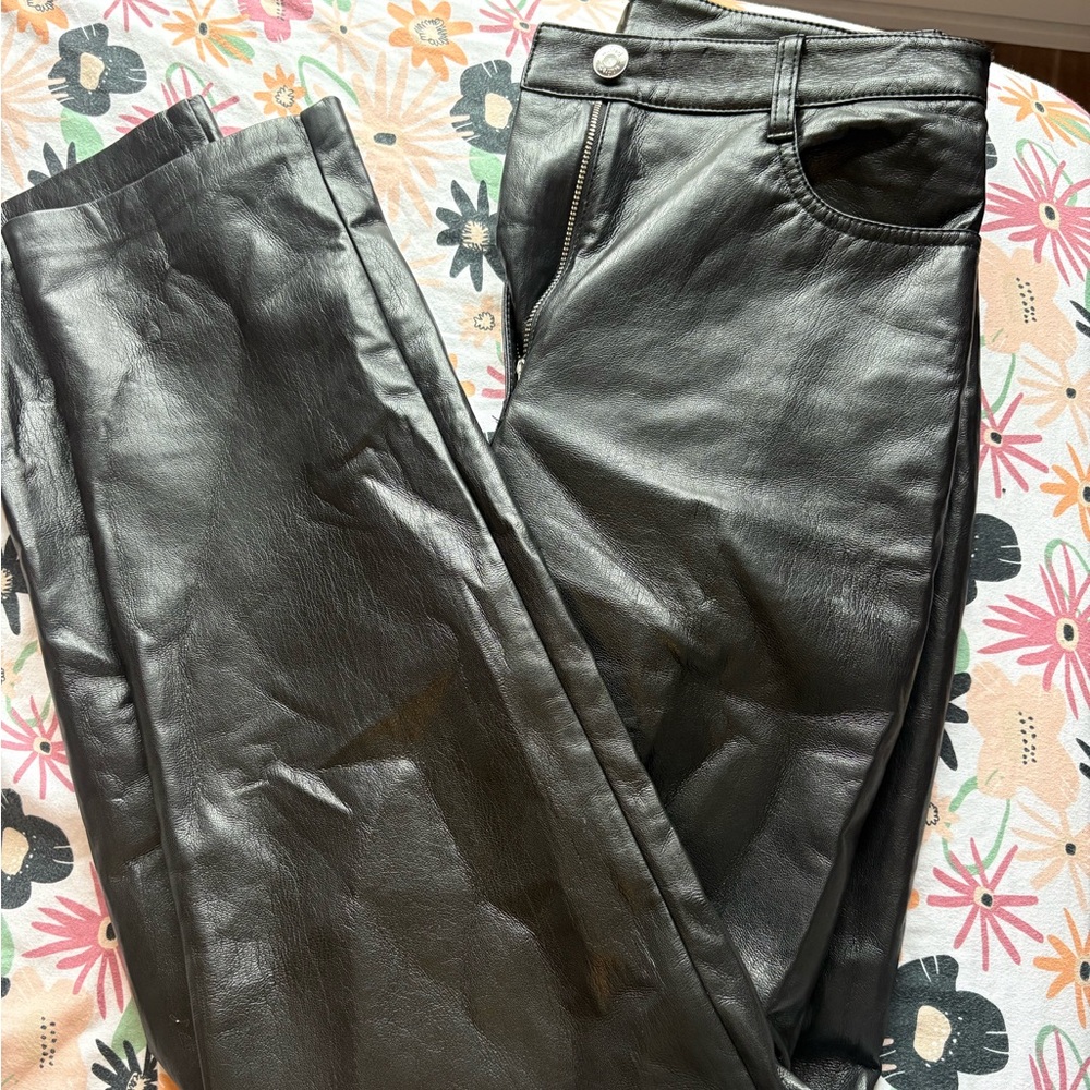 Aritzia Black Leather Pants